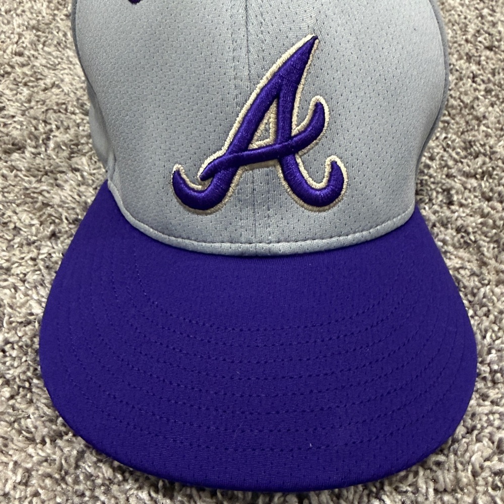 Richardson 50 Matrix Hat Grey Purple Embroidered Letter A Mascot Cap SM-MD